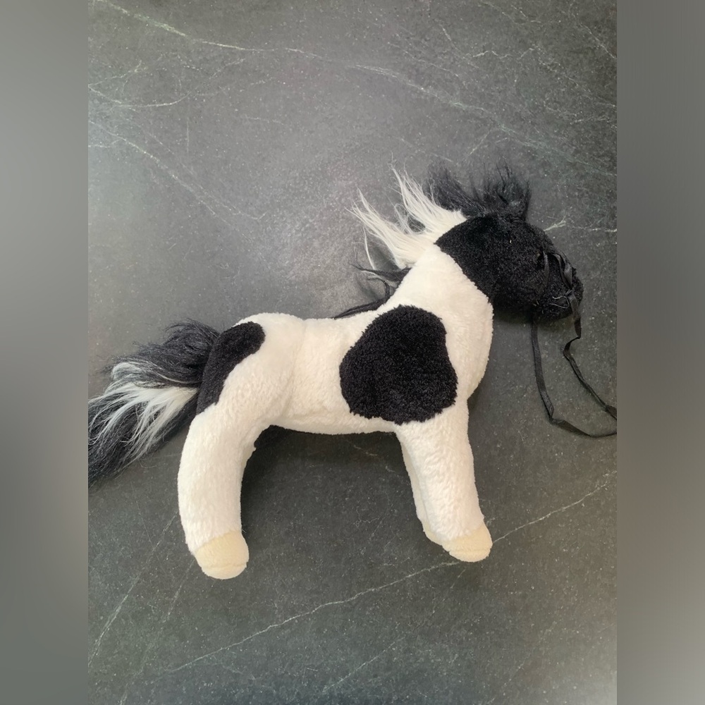 DOUGLAS | “Atlas” Plush Black and White Horse